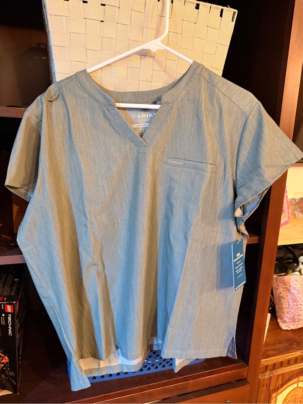 Ariat Eliza Fashion Scrub Top in color OLIVE HEATHER